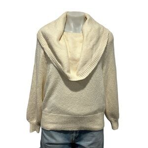 By Anthropologie cream cow neck sweater size XS